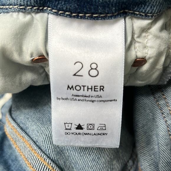 Mother high Waisted Looker Crop Denim Jeans In Chatterbox Embroidered Size 28 - Picture 6 of 15